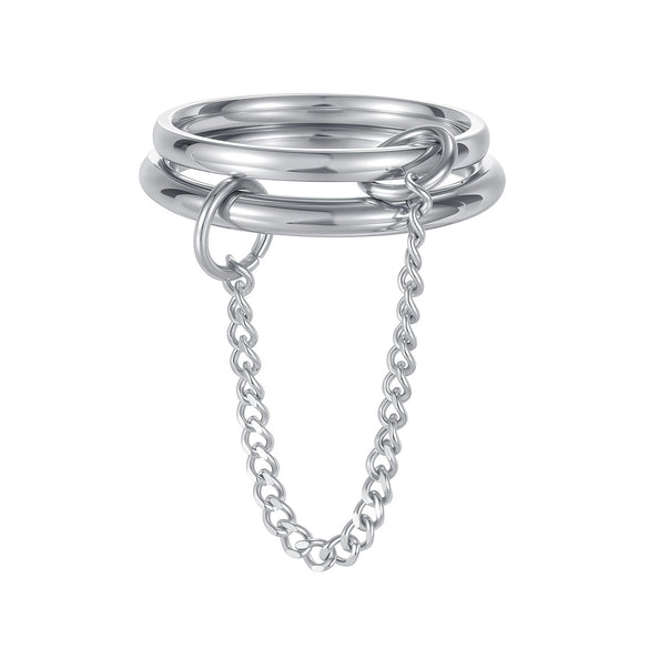 Stacking Rings Titanium Steel Geometric Electroplated Hand Jewelry For Women