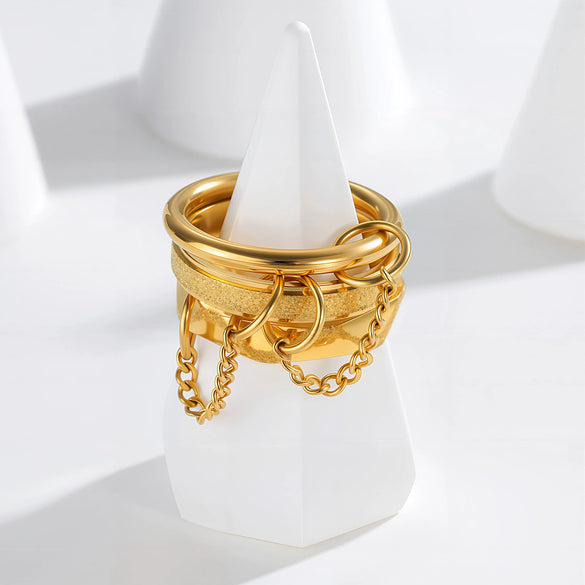 Stacking Rings Titanium Steel Geometric Electroplated Hand Jewelry