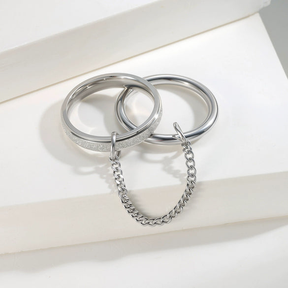 Stacking Rings Titanium Steel Women's Multiring Combination Geometric Style Electroplated Hand Jewelry