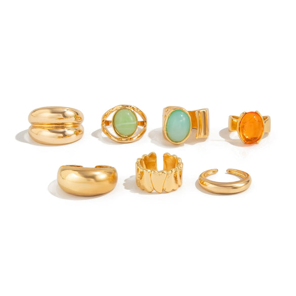 Stacking Style Alloyacrylic Drill Geometric Ring For Women With Electroplating