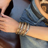 Stacking Style Iron Metallic Arc Smooth Electroplated Bracelet