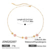 Stacking Style Stainless Steel Flower Yshaped Clavicle Chain Necklace With Electroplating And Zircon