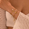 Stacking Versatile Flower Stainless Steel 18K Gold Plated Geometric Style Women's Bracelet Jewelry