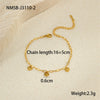 Stacking Versatile Flower Stainless Steel 18K Gold Plated Geometric Style Women's Bracelet Jewelry