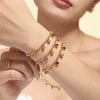 Stained Glass Ball Clavicle Bracelet Titanium Steel 18K Gold Plated