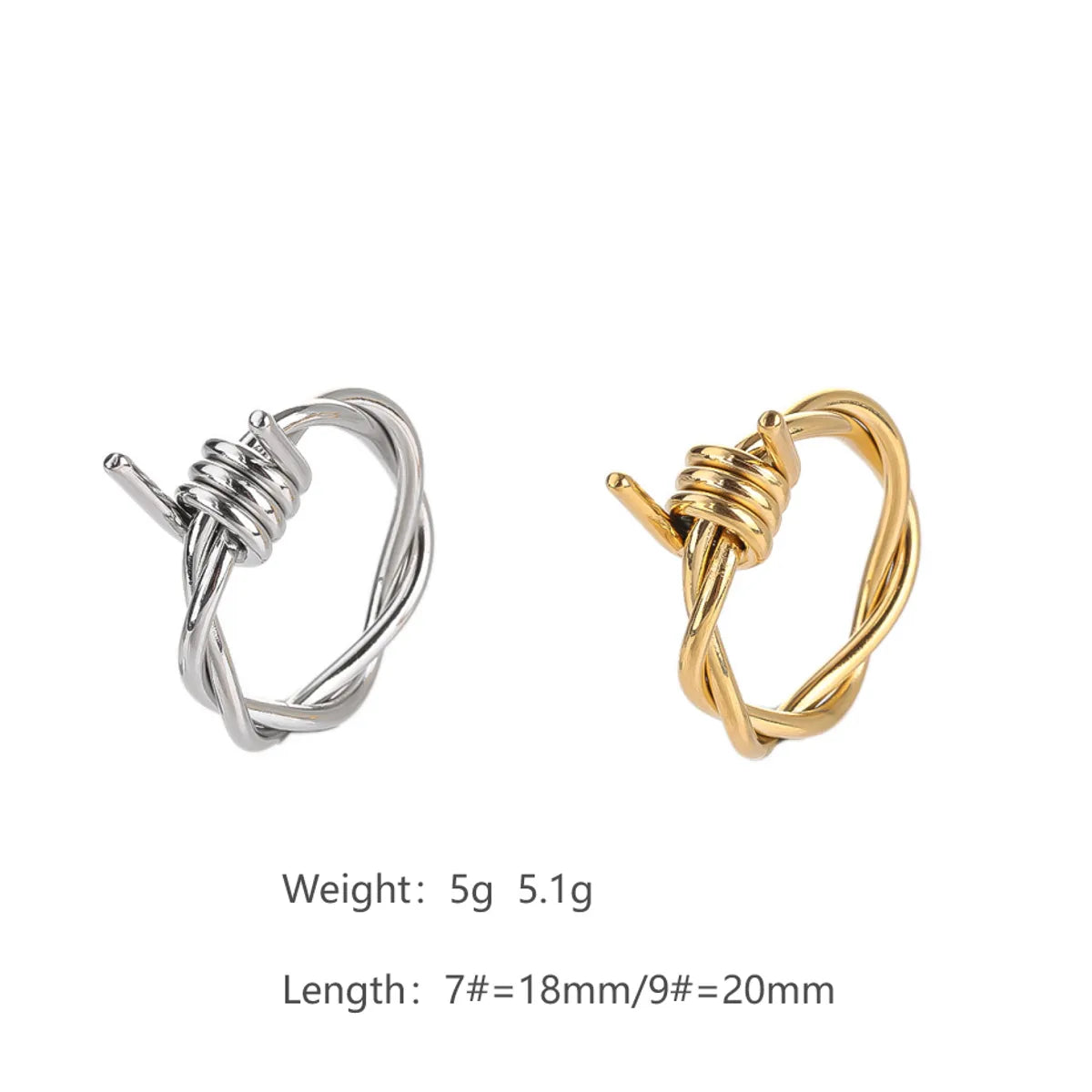 Stainless Steel 14K Gold Plated Hip-Hop Simple Style Curve Polishing Plating Rings