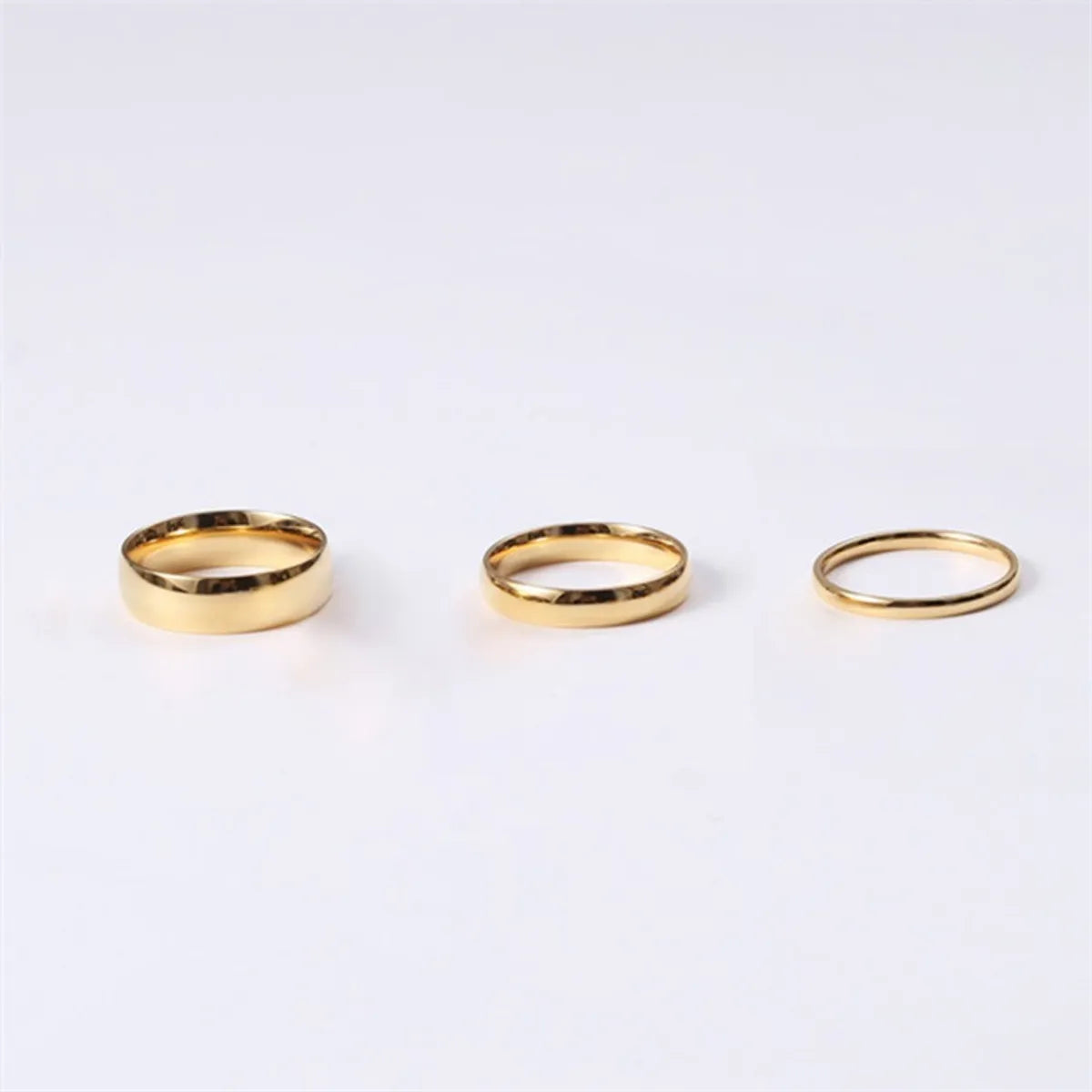 Stainless Steel 14K Gold Plated Simple Style Geometric Plating Rings