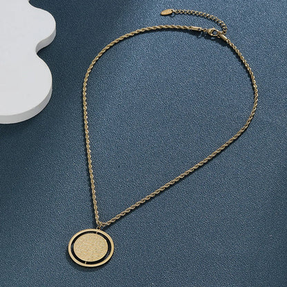 Stainless Steel 14K Gold Plated XUPING Simple Style Round Plating Pendant Necklace