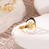 304 Stainless Steel 18K Gold Plated Elegant Plating Inlay Geometric Pearl Zircon Rings