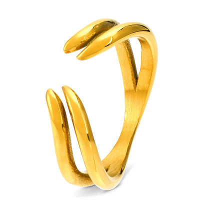 304 Stainless Steel 18K Gold Plated Elegant Simple Style Geometric Zircon Rings