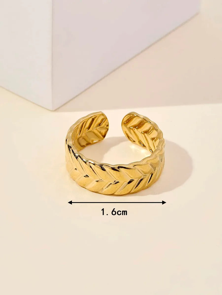 304 Stainless Steel 14K Gold Plated 18K Gold Plated Elegant Simple Style Solid Color Rings