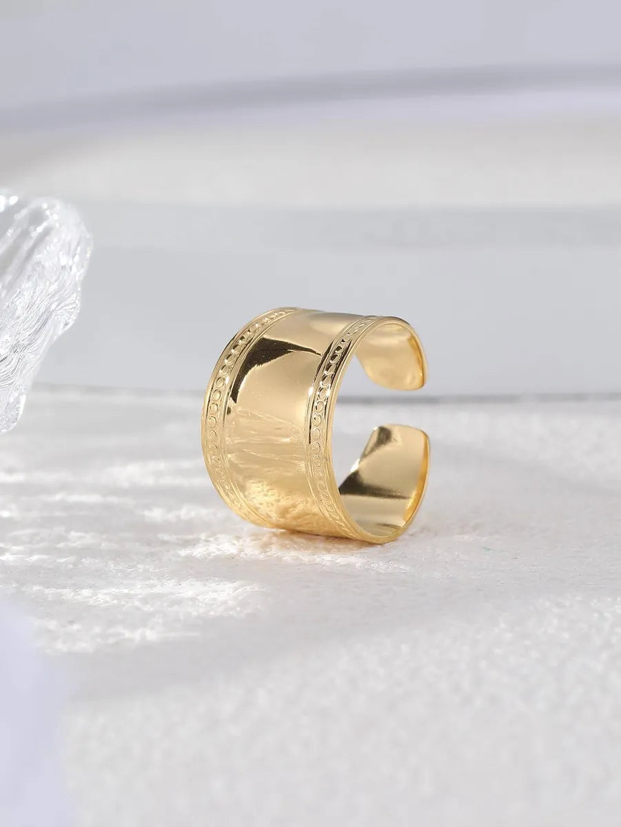 304 Stainless Steel 14K Gold Plated 18K Gold Plated Elegant Simple Style Solid Color Rings