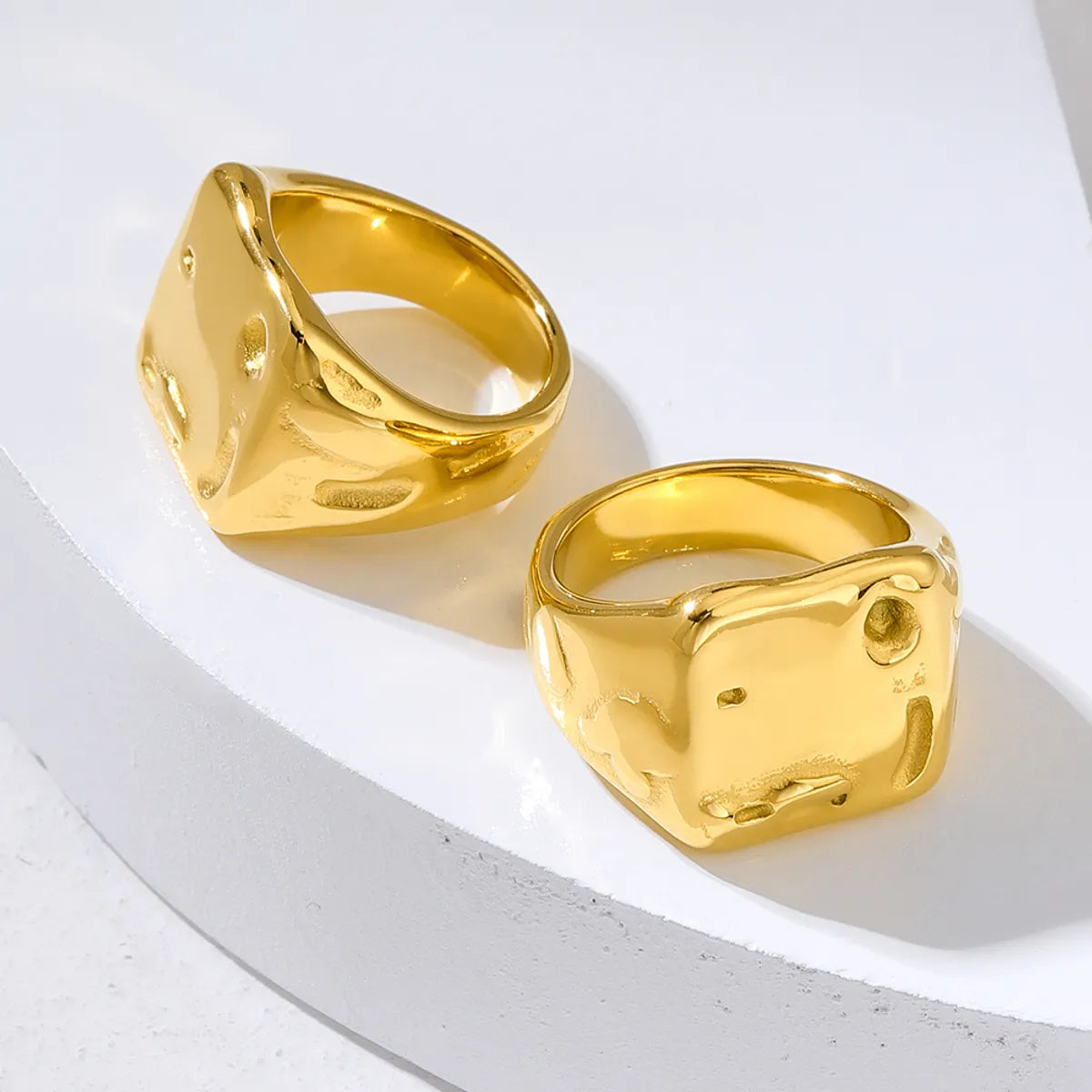 304 Stainless Steel 18K Gold Plated Exaggerated Simple Style Meteorite Rings