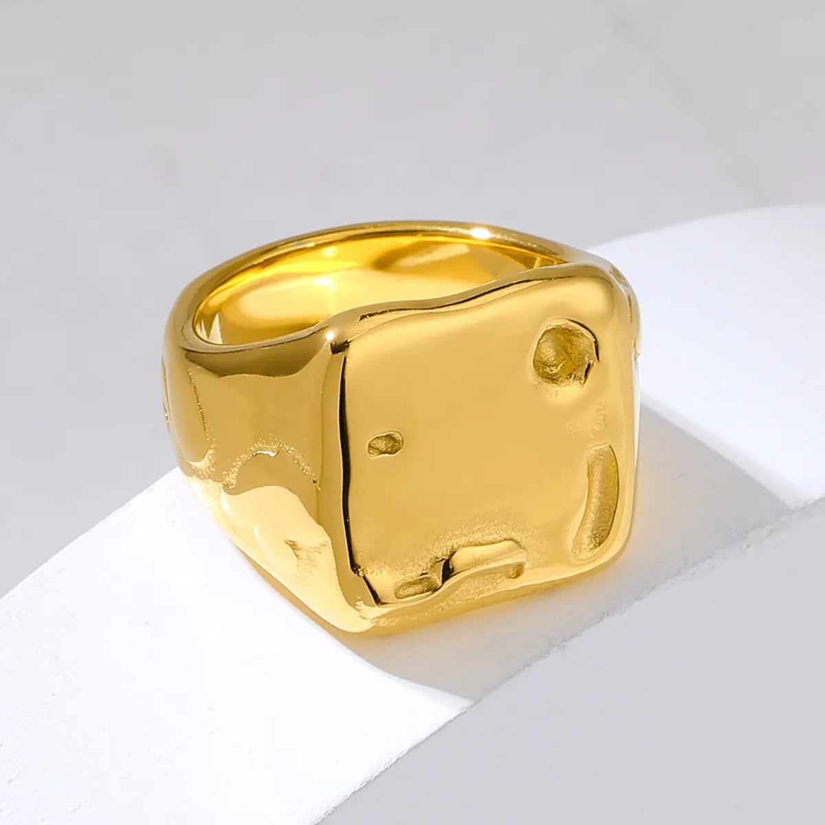 304 Stainless Steel 18K Gold Plated Exaggerated Simple Style Meteorite Rings