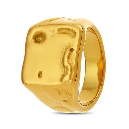 304 Stainless Steel 18K Gold Plated Exaggerated Simple Style Meteorite Rings