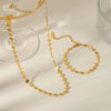 Stainless Steel 18K Gold Plated IG Style French Style Beach Shell Polishing Bracelets Necklace