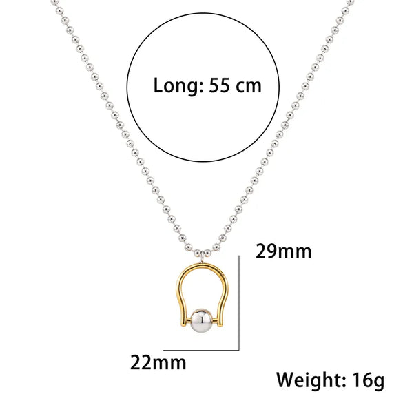 Stainless Steel 18K Gold Plated IG Style Polishing Geometric Pendant Necklace