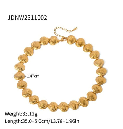 Stainless Steel 18K Gold Plated IG Style Shell Necklace