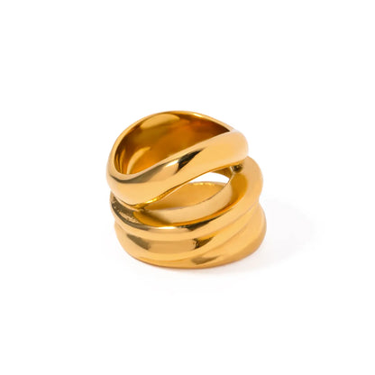 Stainless Steel 18K Gold Plated IG Style Simple Style Geometric Rings