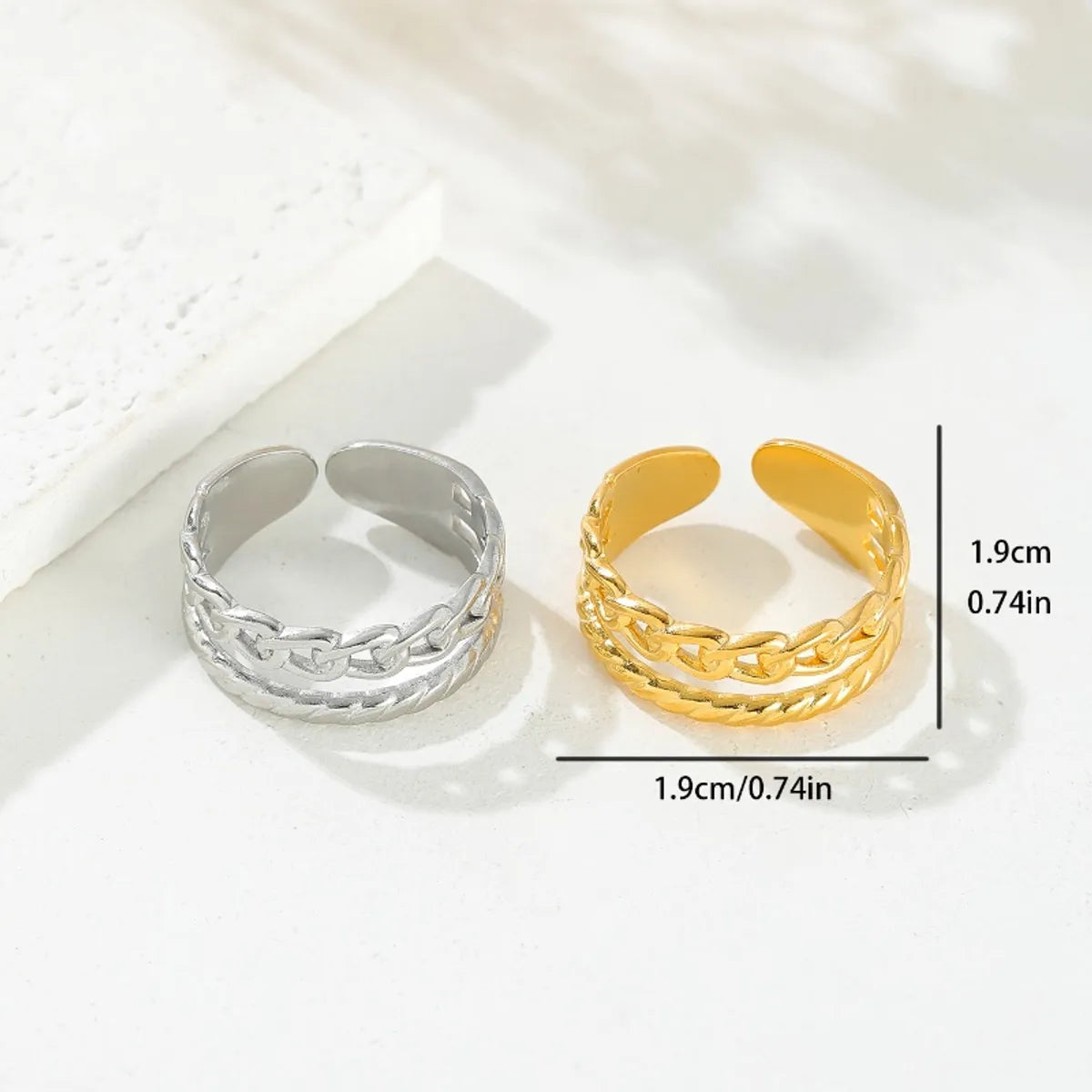 Stainless Steel 18K Gold Plated Simple Style Classic Style Animal Flower Plating Rings