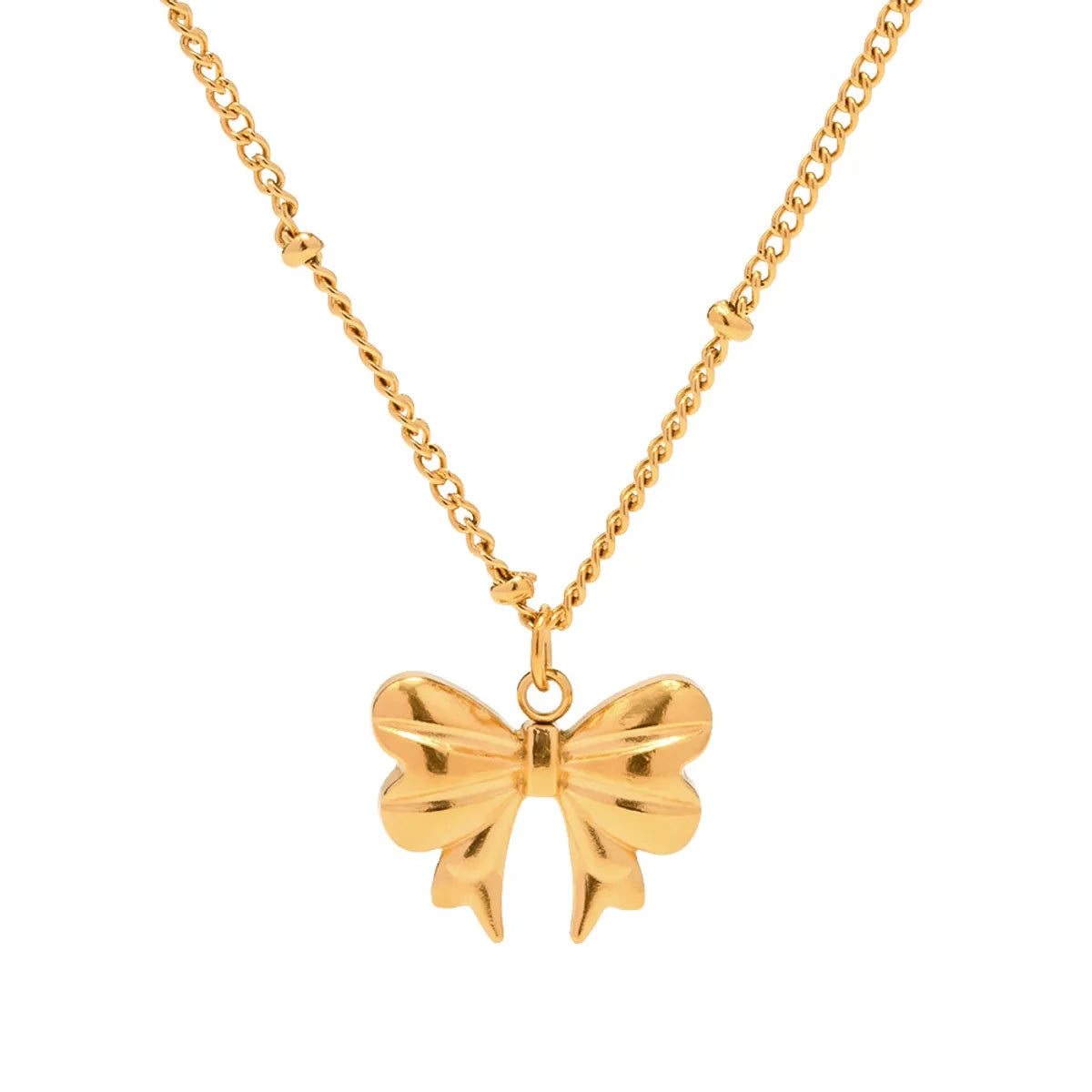 Stainless Steel 18K Gold Plated Simple Style Classic Style Butterfly Plating Pendant Necklace