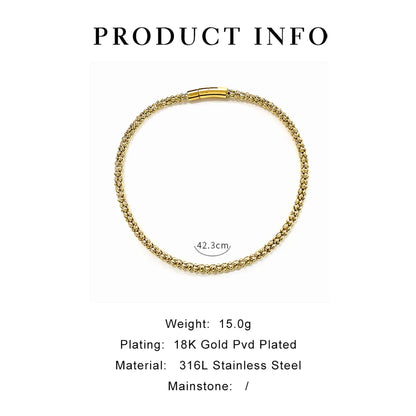 Stainless Steel 18K Gold Plated Simple Style Classic Style Color Block Plating Hollow Out Necklace