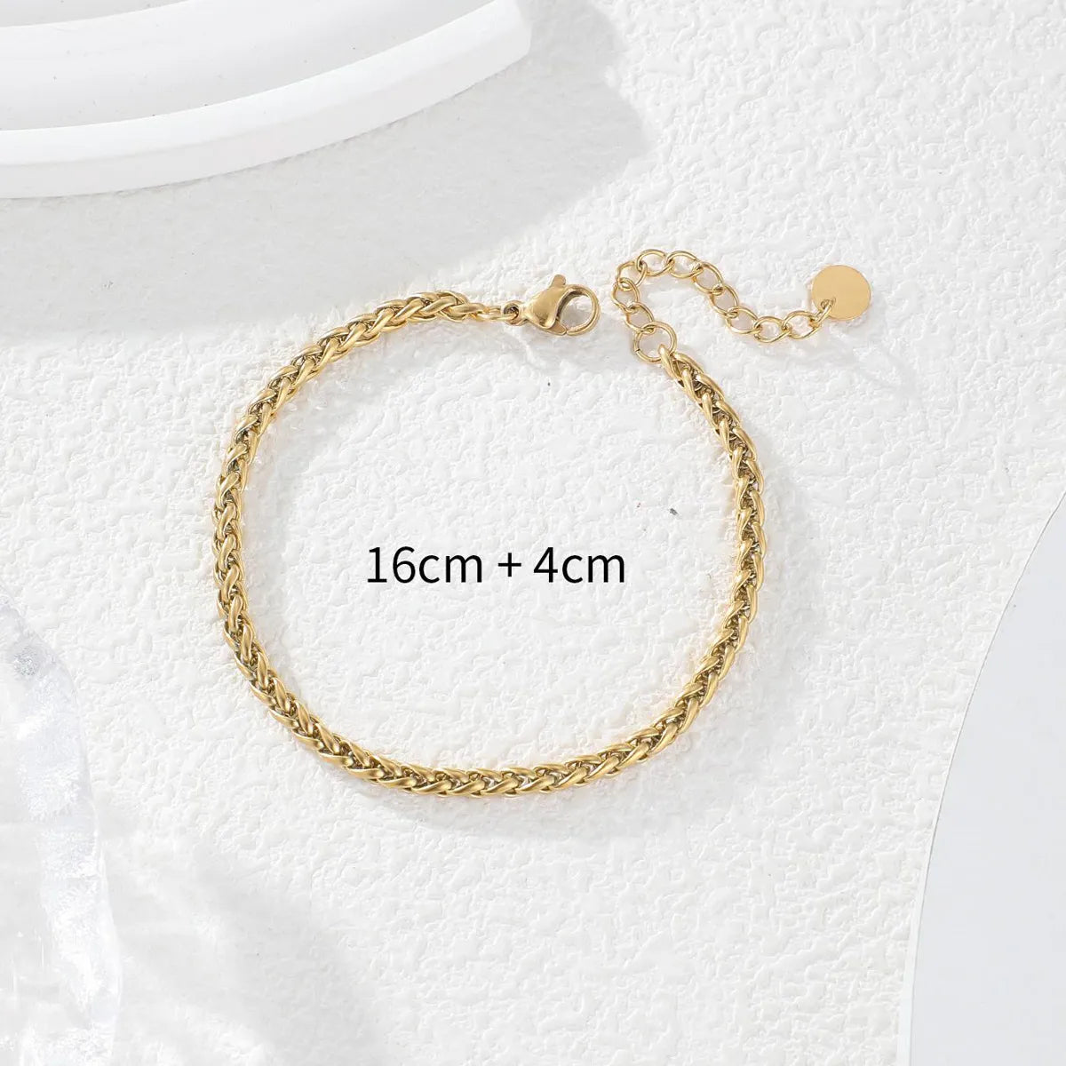 Stainless Steel 18K Gold Plated Simple Style Classic Style Solid Color Bracelets