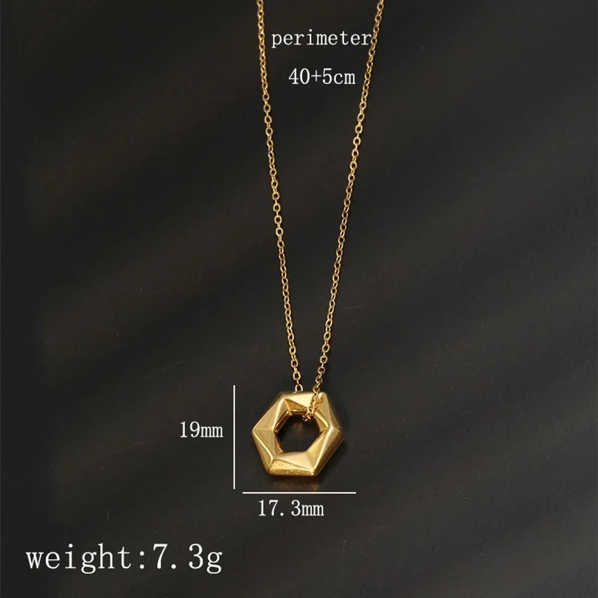 Stainless Steel 18K Gold Plated Simple Style Geometric Pendant Necklace