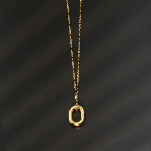 Stainless Steel 18K Gold Plated Simple Style Geometric Pendant Necklace