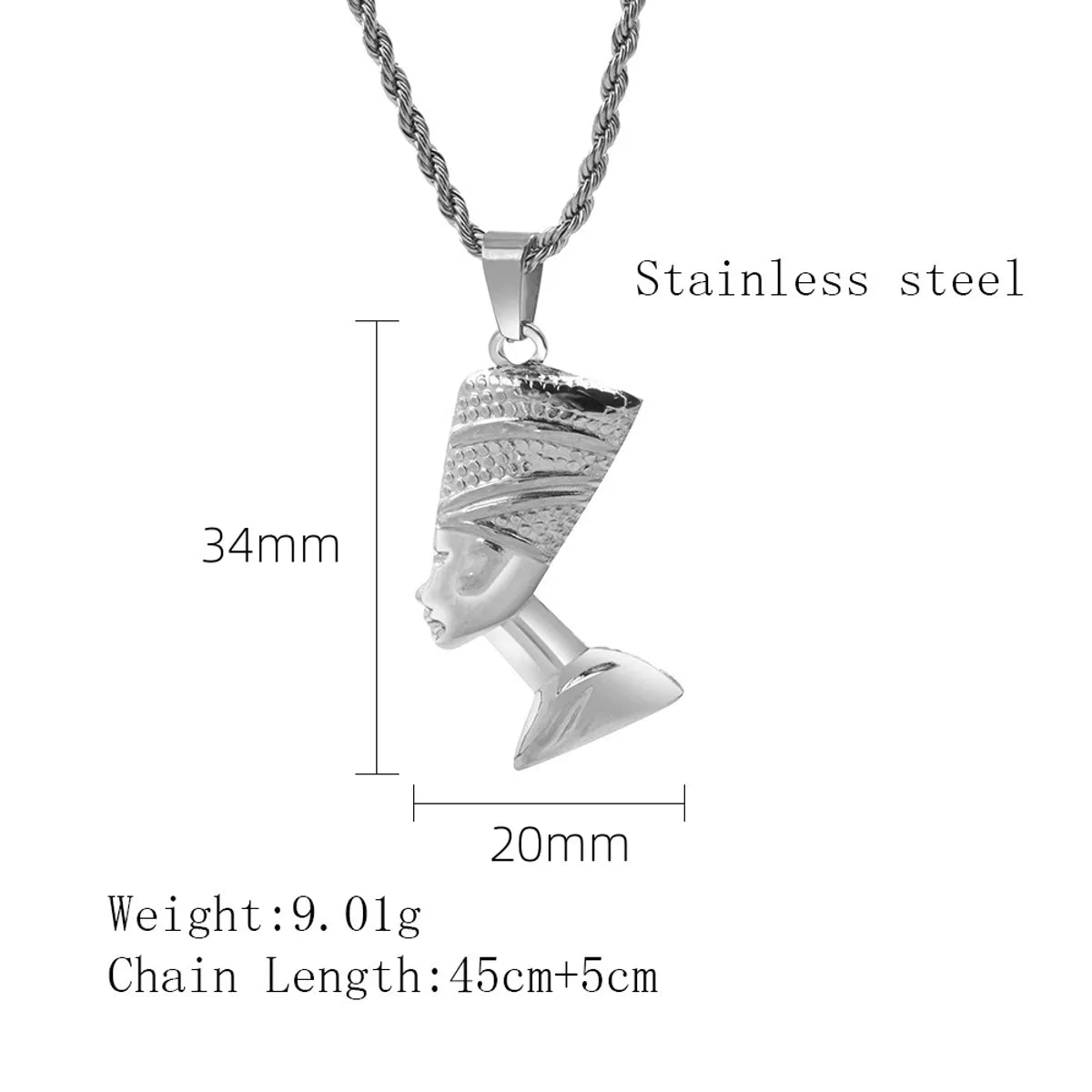 Stainless Steel 18K Gold Plated Simple Style Human Plating Pendant Necklace