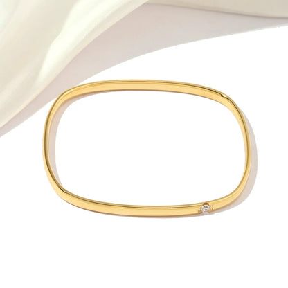 Simple Style Sun 201 Stainless Steel 18K Gold Plated Bangle In Bulk