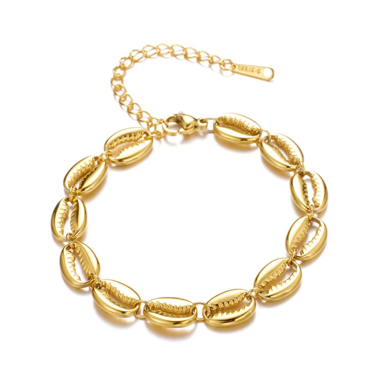 Stainless Steel 18K Gold Plated Simple Style Shell Bracelets