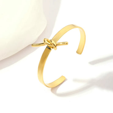 Stainless Steel 18K Gold Plated Simple Style Streetwear Solid Color Bracelets