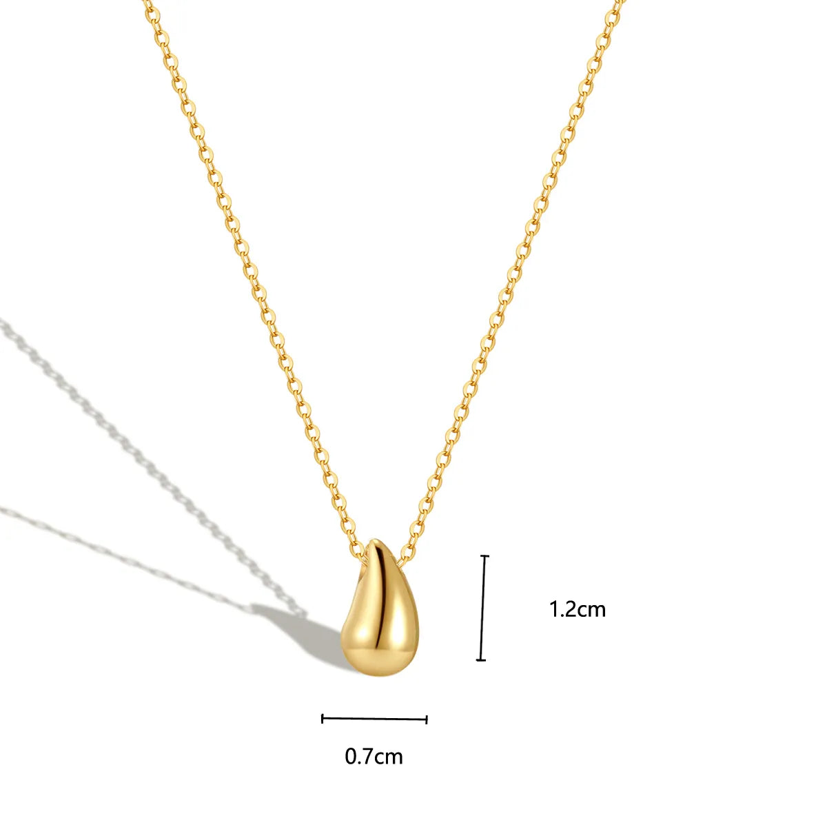 Stainless Steel 18K Gold Plated Simple Style Water Droplets Necklace