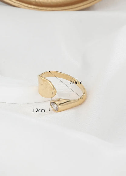 304 Stainless Steel 14K Gold Plated Streetwear Geometric Devil'S Eye Open Rings