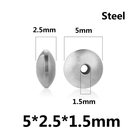 Stainless Steel Abacus Flying Saucer Curved Spacer Positioning Beads Vacuum Goldplated Diy Jewelry Accessories