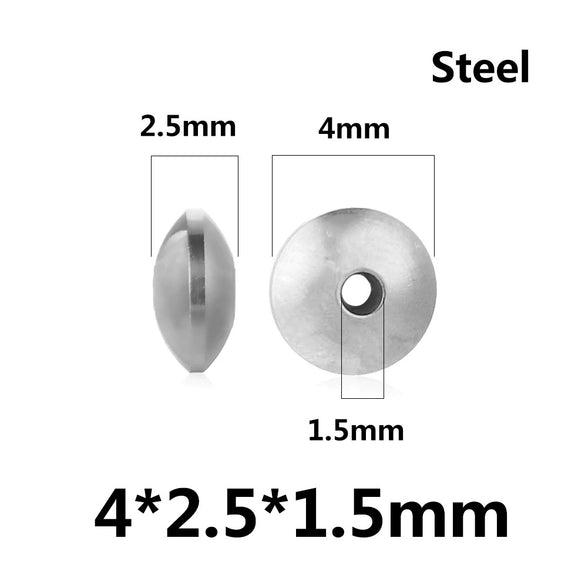 Stainless Steel Abacus Flying Saucer Curved Spacer Positioning Beads Vacuum Goldplated Diy Jewelry Accessories