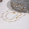 Stainless Steel Acrylic Pearl Geometric Style Electroplated Women's Bracelet And Necklace Jewelry