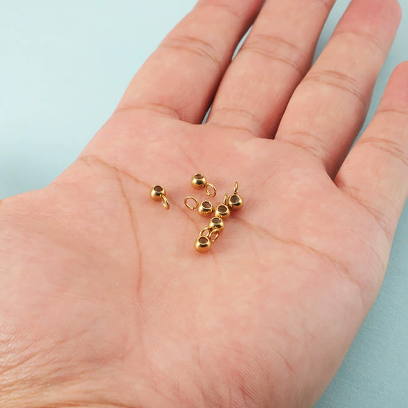 Stainless Steel Adjusting Bead With Ring Positioning Bead Handmade Semifinished Jewelry Accessories For Necklace And Bracelet Electroplating Geometric Simple Style