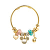 Stainless Steel Alloy Bracelet With Glass Beads Rhinestone Animals Zodiac Decor