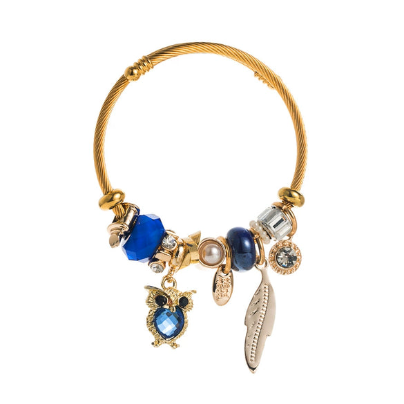 Stainless Steel And Alloy Women Jewelry Elegant Animals Zodiac Pendant Adjustable Bracelet With Electroplating