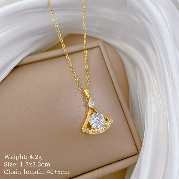 Stainless Steel And Copper Animal Zodiac Cartoon Minimalist Full Diamond Necklace Unisex