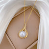 Stainless Steel And Copper Fishtail Pearl Animal Zodiac Cartoon Style Full Diamond Necklace For Women