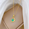 Stainless Steel And Copper Geometric And Peach Heart Cartoon Minimalist Light Luxury Full Diamond Unisex Necklace