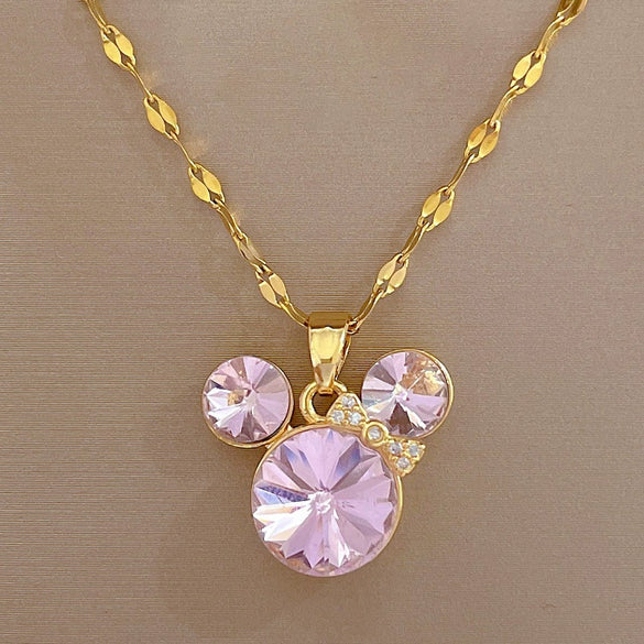 Stainless Steel And Copper Geometric Crown Wing Necklace For Unisex