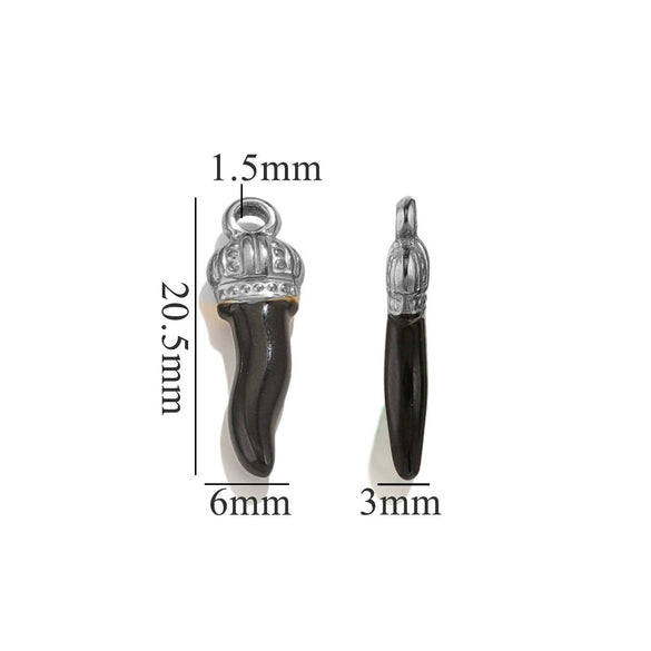 Stainless Steel And Foot Silver Three Dimensional Pepper Pendant Dripping Oil Plated 18K Diy Handmade Earrings And Bag Pendant Material