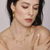 Stainless Steel And Freshwater Pearl Jewelry Set With Double Water Drop Pendant Earrings And Necklace Minimalist Geometric Style Electroplated