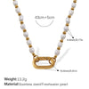 Stainless Steel And Freshwater Pearl Love Pendant Bracelet And Necklace 316L Stainless Steel Electroplating Fashion Style Women's