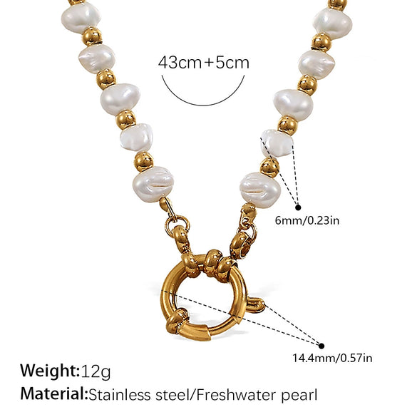 Stainless Steel And Freshwater Pearl Love Pendant Bracelet And Necklace 316L Stainless Steel Electroplating Fashion Style Women's