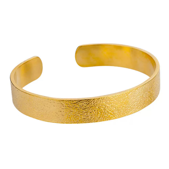 Stainless Steel And Gold Casual Open Beating Pattern Asymmetrical Snakeshaped Women's Bracelet With Electroplating